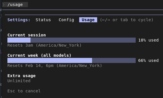 Not the best example, Opus 4.6 just launched so you have unlimited extra usage, that’s not normal